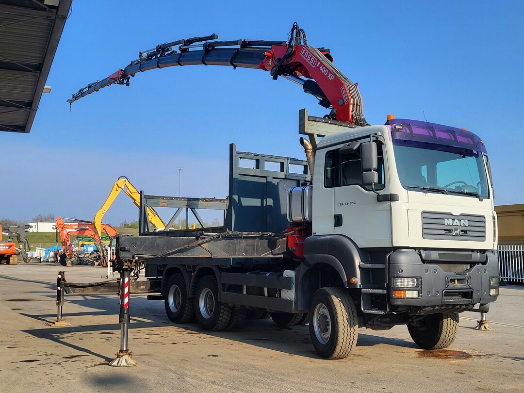 MAN TGA 33.350 Open Fassi F600 Crane Kran + Fly-Jib 6+6 Extensions Manual Full Steel – foto 3 – kavel bij BAS World Auctions, Veghel