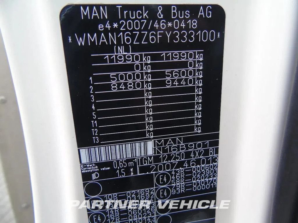frontLeft : MAN TGM 12.250 Bakwagen